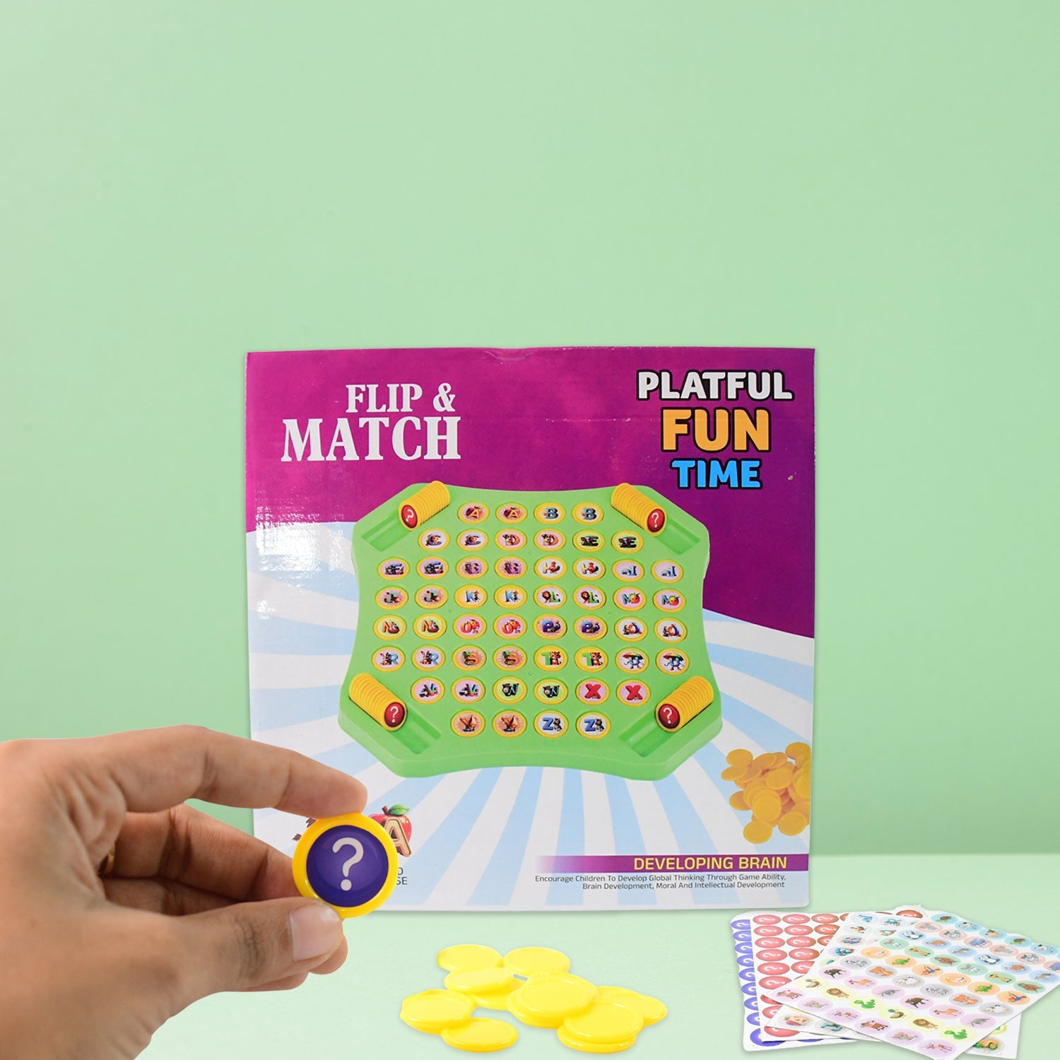 Flip & Match Educational Puzzle Game Toy (1 Set) Flip & Match Educational Puzzle Game Toy (1 Set)